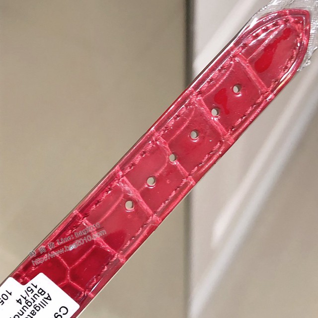 蕭邦情人限量版-躍動的心石英鱷魚皮女士腕表 蕭邦快樂鑽系列女表  gjs2238